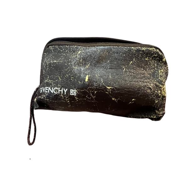 Givenchy brown distressed leather cosmetic case - Picture 1 of 9